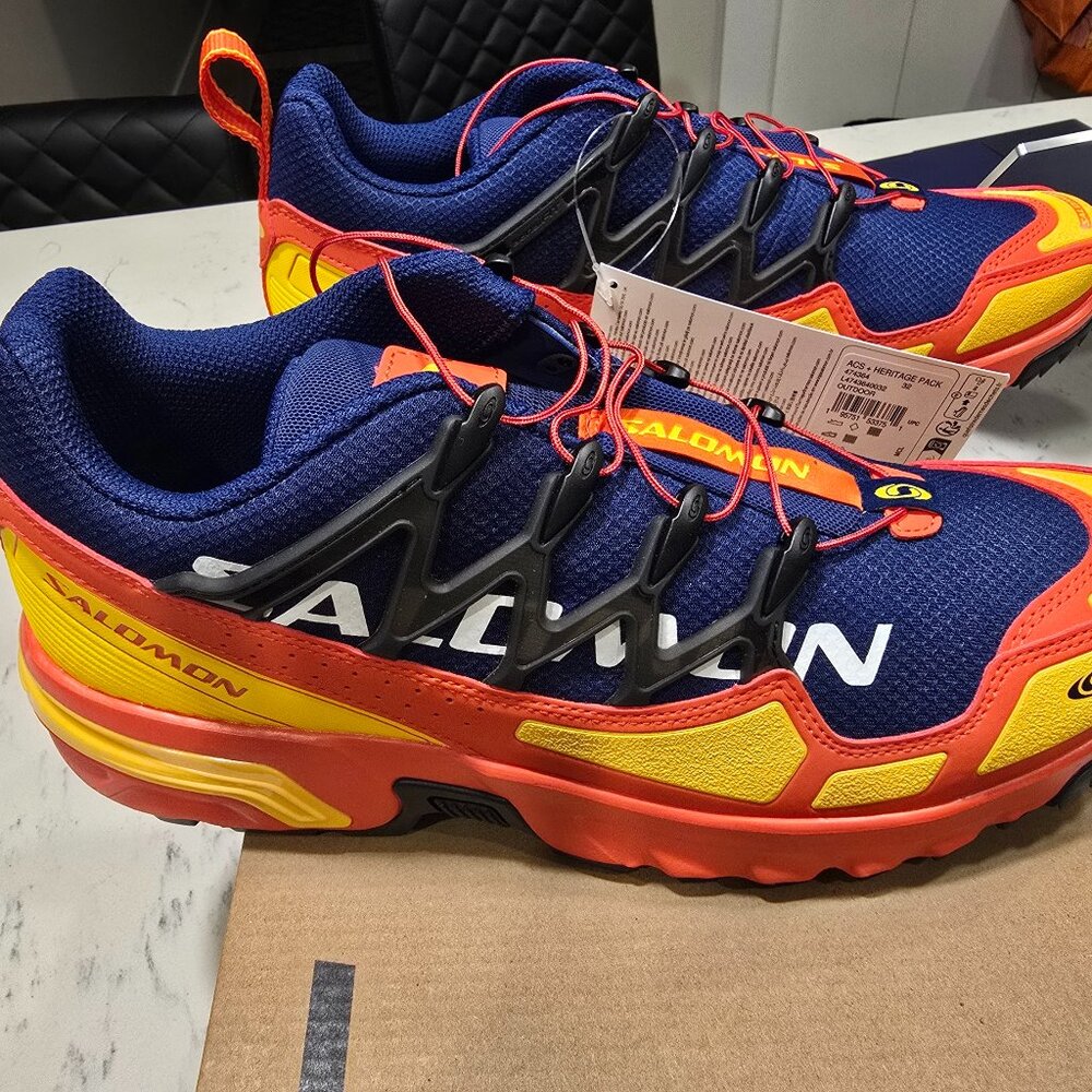 SALOMON ACS+ HERITAGE PACK TOMATO/BLU PRINT/LEMON L47436 400 MENS 10 NEW